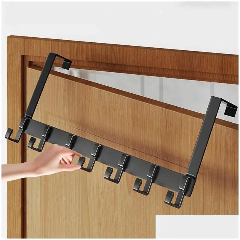 Hooks & Rails Punch- Door Hanger Hook Keys Clothes Bag Holder Rack Household Accessories Shelf Bathroom Robe Drop Delivery Home Garden Dhbxl