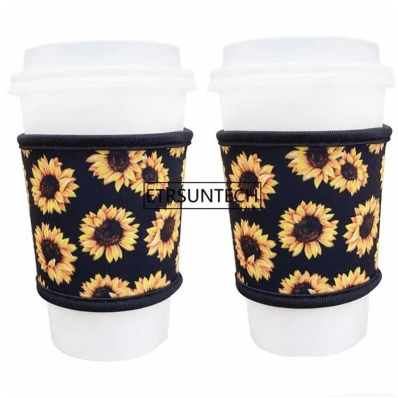 Other Drinkware Neoprene Heat Resistant 4Mm Thick Insated Reusable Coffee Cup Sleeves For Coffees And Tea 12Oz-24Oz Cups Drop Delivery Dhngw