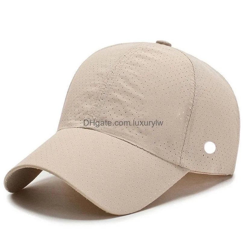 Outdoor Hats Ll Outdoor Baseball Hats Yoga Visors Ball Caps Canvas Small Hole Leisure Breathable Fashion Sun Hat For Sport Cap Strapba Dh01S