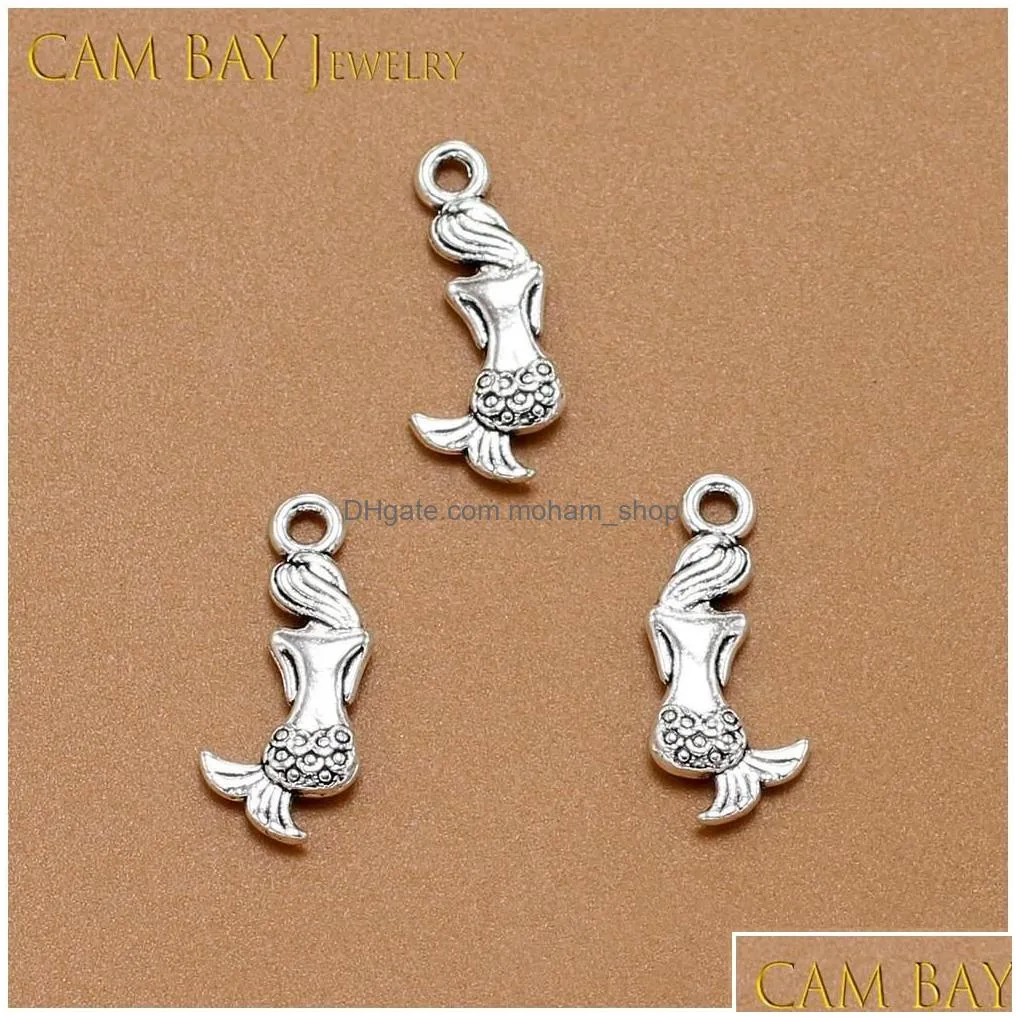 arts and crafts 200pcs 4colors 20x4mm alloy mermaid charms metal pendants for diy necklace bracelets jewelry making handmade drop de