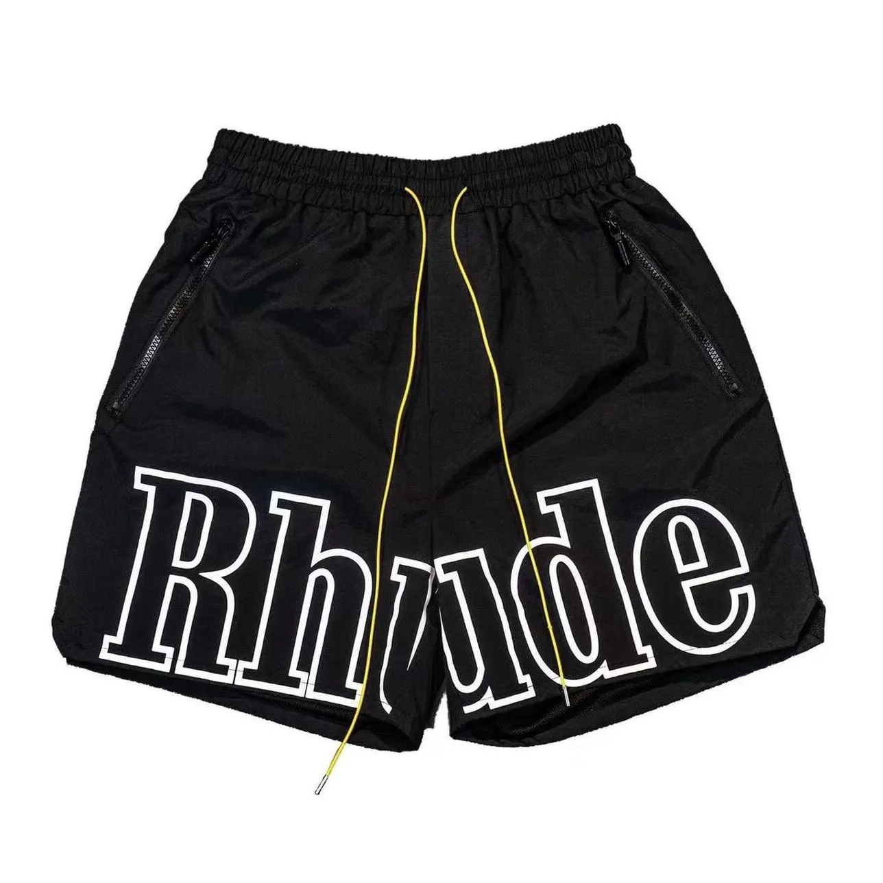 Men`S T-Shirts Rhude Mens Shorts Summer High Street Alphabet Print Dstring Reflective Hip-Hop Casual Pants Beach Five-Point Trendy Men Dhvas