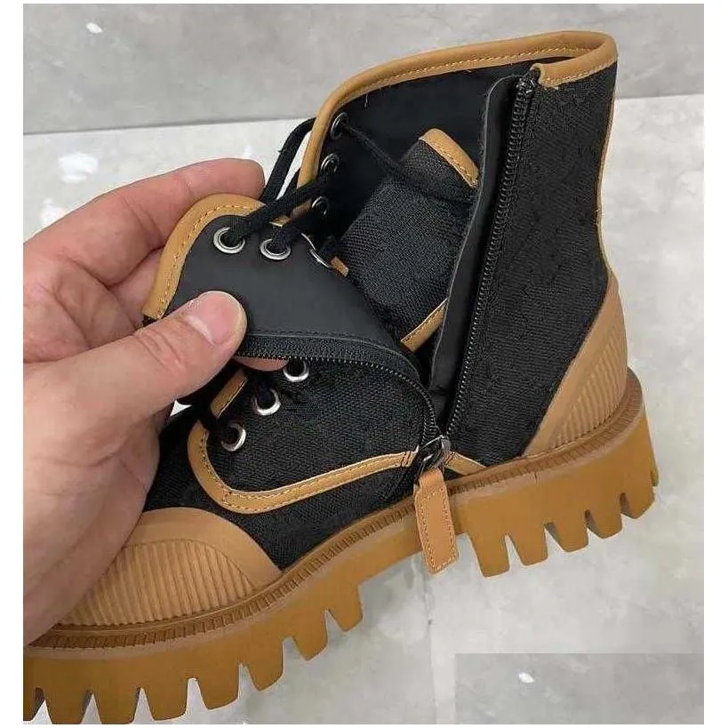 boots high quality men women boots designer half boot classic style real leather shoes fashion shoe winter fall snow boots nylon canvas ankle boot