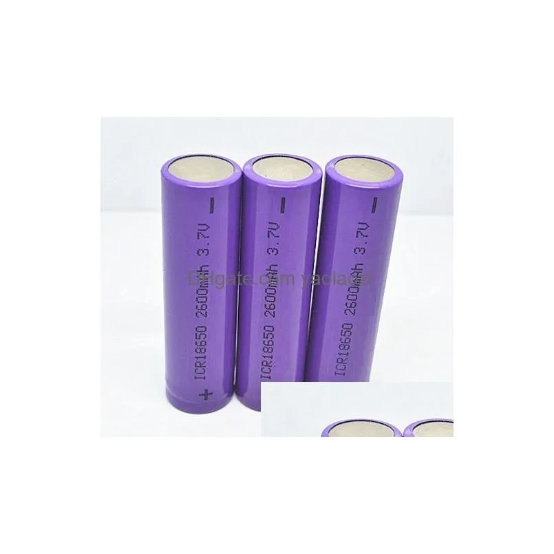 high quality real capacity 2600mah 18650 battery rechargeable lithium batteries with flat top