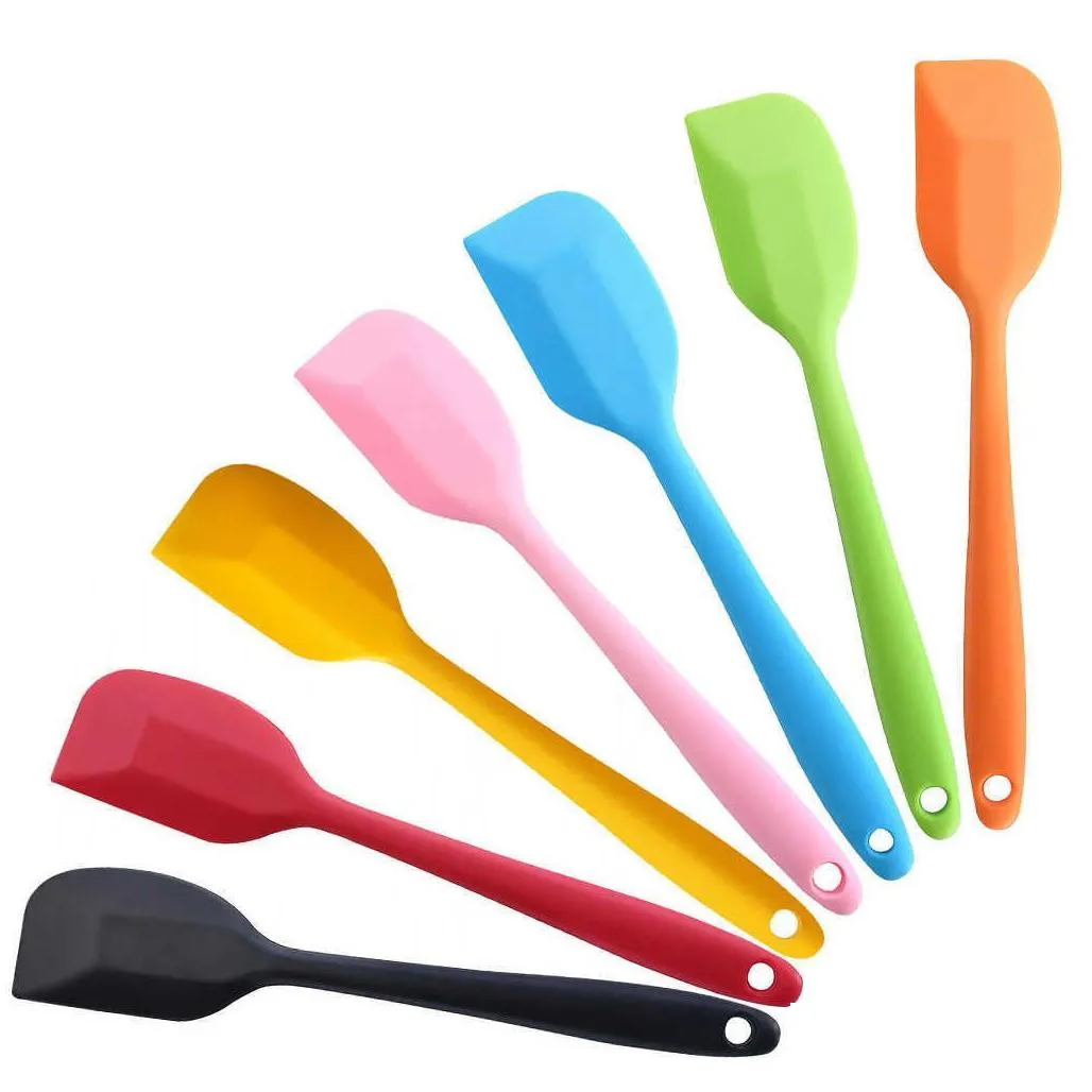 small silicone spatula cookware parts jam and cream spatula cake spatula one piece solid colour butter spatula baking tool