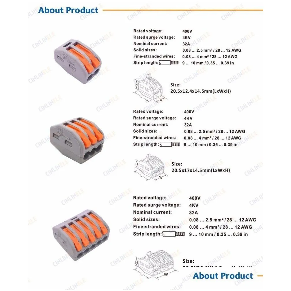 Other Electronics Mini Fast Wago -412 413 415 Pct212 213 Compact Wire Wiring Connector Conductor Terminal Drop Delivery Electronics Dhei4