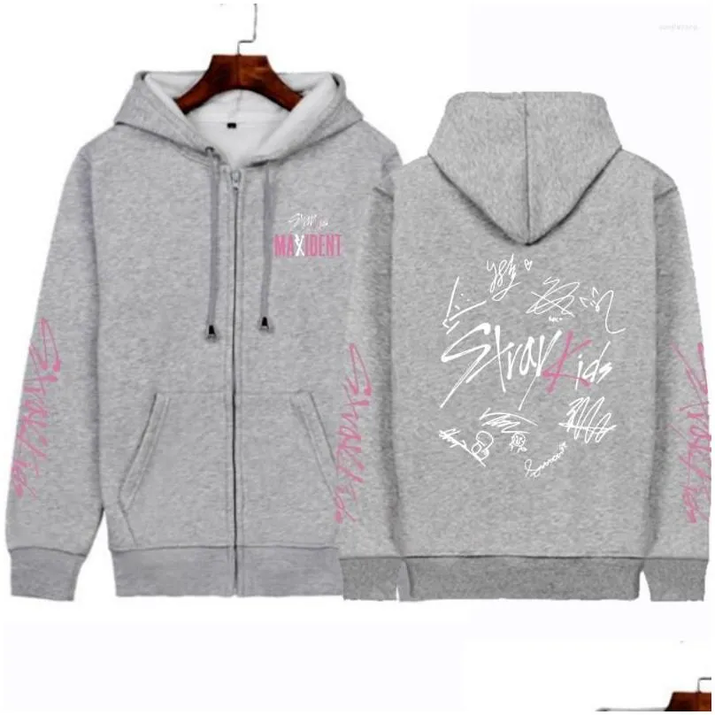 Men`S Hoodies & Sweatshirts Mens Hoodies 2022 Stray Kids Maxident Skzoo Zipper Hoodie Sweatshirts Winter Warm Woman Man Clothes Drop D Otryz