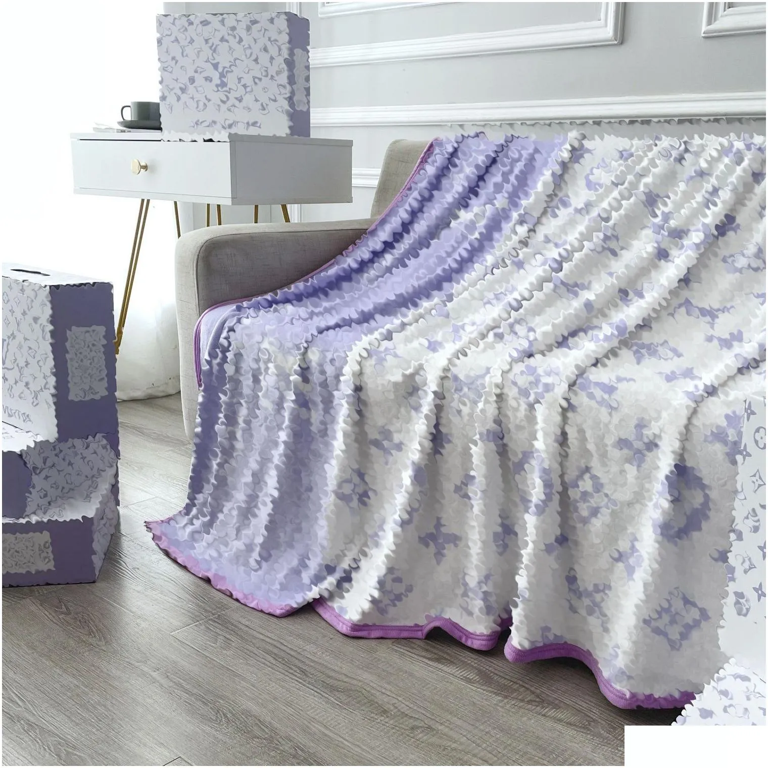 Designer Blanket 150X200cm Brand Letter L Air Fashion Conditioning Travel Bath Towel Soft Winter Fleece Shawl Throw Blankets HT1521