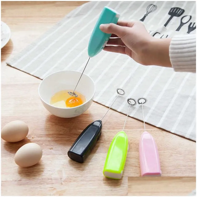 Egg Tools New Electric Egg Beater Milk Frother String Whisk Mixer Hand For Coffee Cappuccino Creamer Frothy Drop Delivery Home Garden Dhzjf