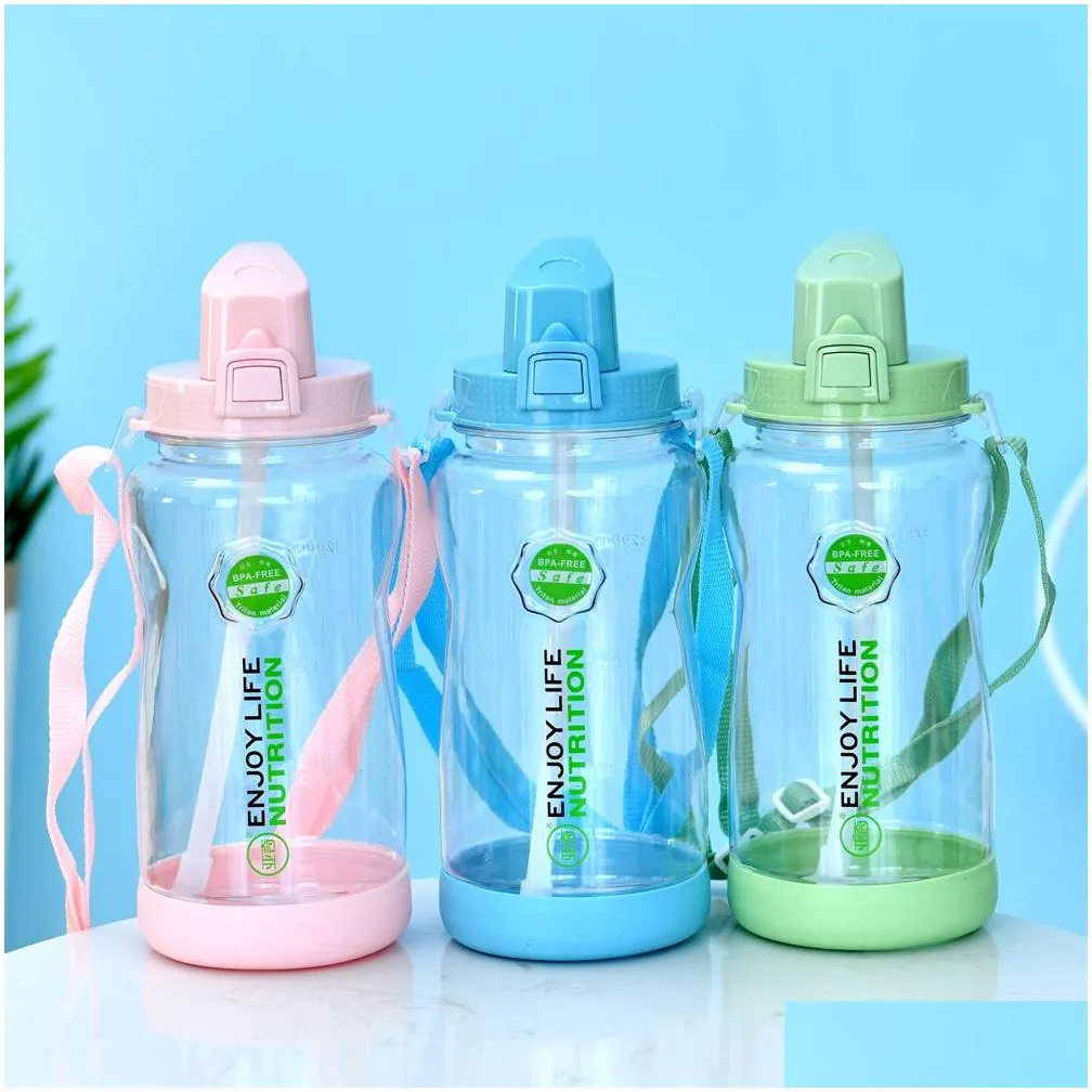 Water Bottles Arrival 1000/2000Ml Bpa Gray Rose Red Portable Herbalife Nutrition Plastic Sports Hiking Fitness St Water Bottle Drop De Dhfa8