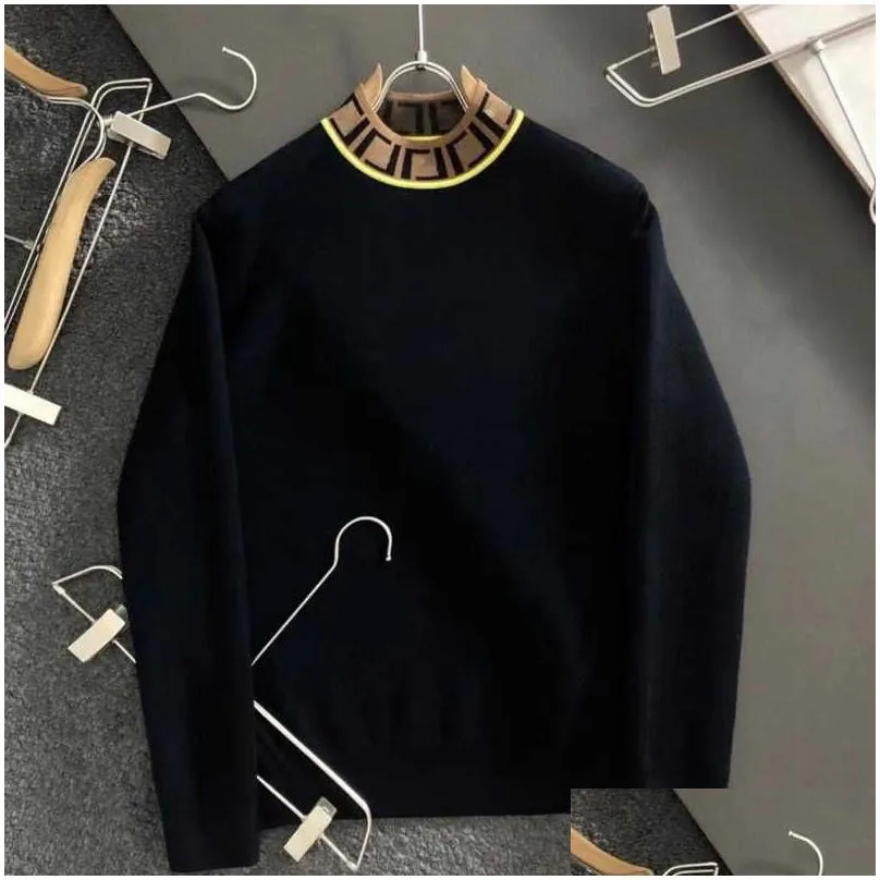 Men`S Sweaters Luxury Mens Wool Sweater F Letter Embroidery Knitted Plover Coat Fd Designer Sweaters Men Women Winter Casual Hoodie Dr Dh3Zo