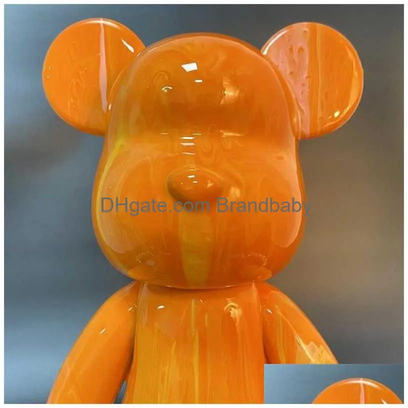 Novelty Games Fluid Bear Set Handmade Diy Iti Bearbrick Statue Painting Violent Scpture Manual Parent-Child Toys Home Drop Delivery Dha2S