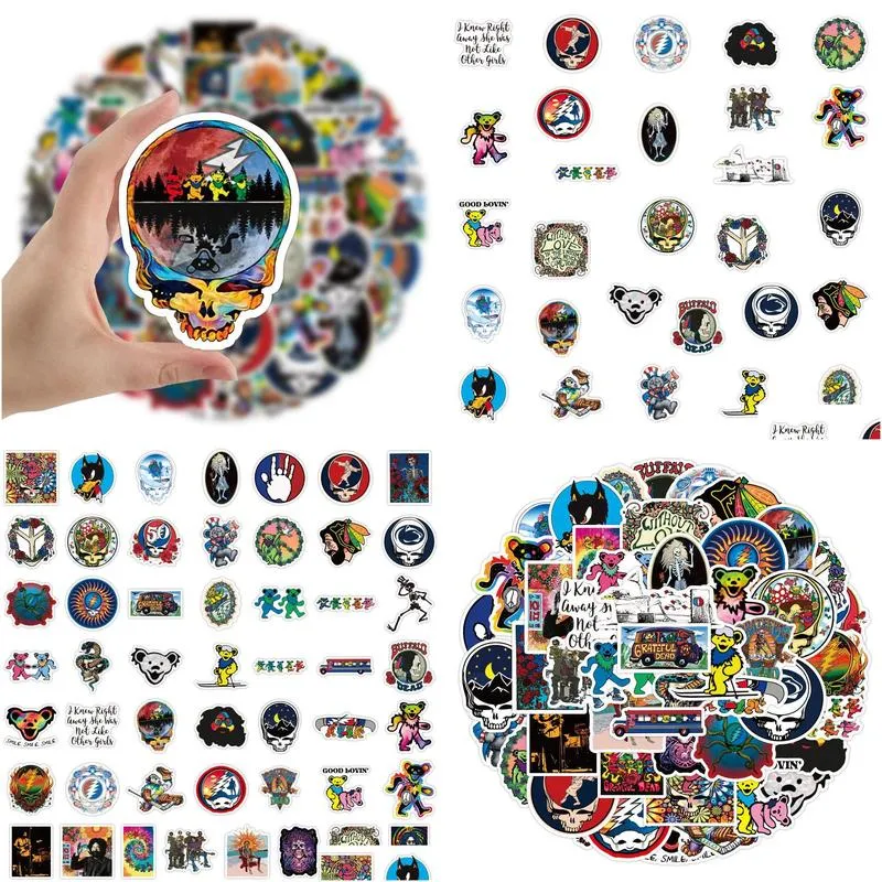 New Waterproof 10/30/50pcs Rock Music Band Grateful Dead Stickers Decals Skateboard Motorcycle Laptop Phone Car Luggage Cool Sticker