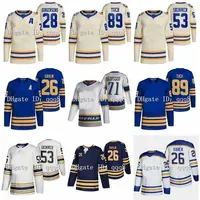 qqq8 Victor Olofsson Hockey Jersey 2022 Heritage Classic Rasmus Dahlin Alex Tuch Jeff Skinner Ukko-Pekka Luukkonen Cody Eakin Owen Power Tage