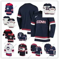 College Hockey Wears UCONN Huskies Stitched College Hockey Jersey 8 Carter Turnbull 22 Hudson Schandor 23 Carter Berger 27 Harrison Rees 28 Ryan Tverberg 29 Kale