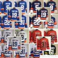 ``Islanders``New Retro Ice Hockey Jerseys 5 Denis Potvin 9 Clark Gillies 31 Billy Smith 22 Mike Bossy Lelson Steve Thomas Trottier````shirt