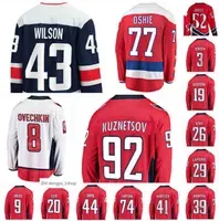 2022  Alex Ovechkin Hockey Jersey T.J. Oshie Evgeny Kuznetsov Nicklas Backstrom Tom Vitek Vanecek WSH Custom Stitched Men