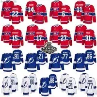 22 Cole Caufield Montreal Canadiens hockey jerseys 14 Nick Suzuki 31 Carey Price  Bay Lightning 91 Steven Stamkos 86 Kucherov 77 Hedman `s Jerseys