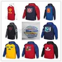 Ice hockey Men`s 2016 World Cup Of Hockey WCH Hoodies Team USA Czech Republic Europe Finland North America Russia Sweden Sweatshirts Jersey