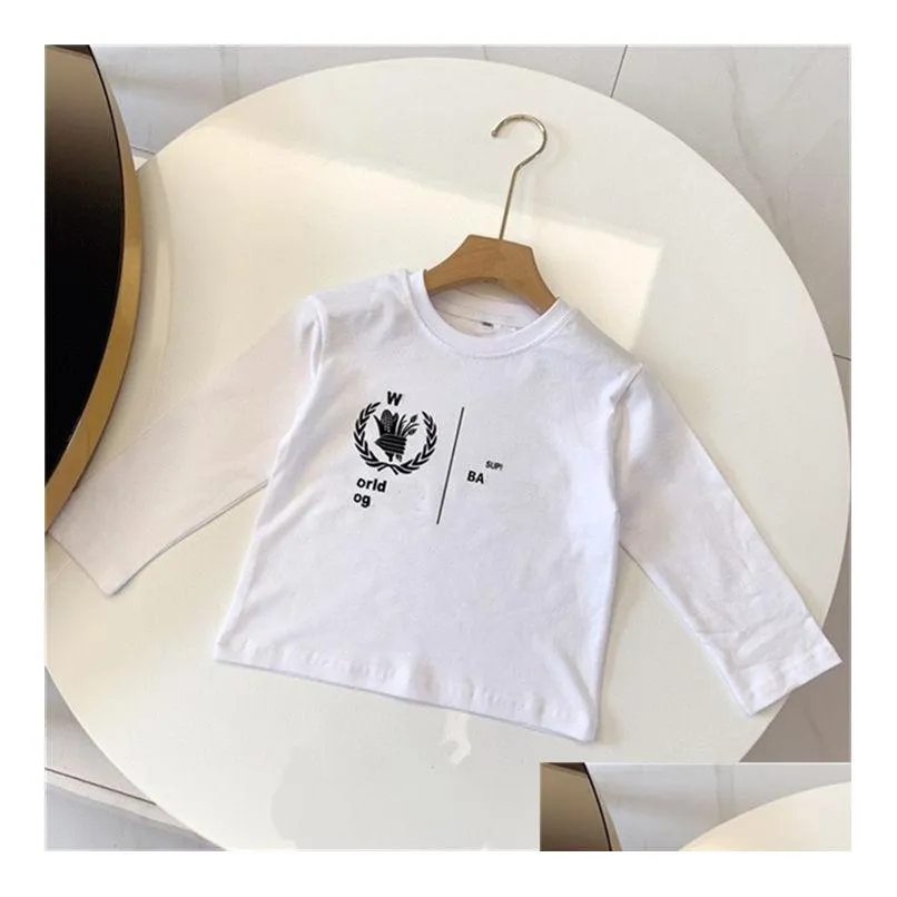 boys and girls baby designer crewneck cotton long sleeve base shirt classic letter fashion childrens wear series size 90-150cm g9