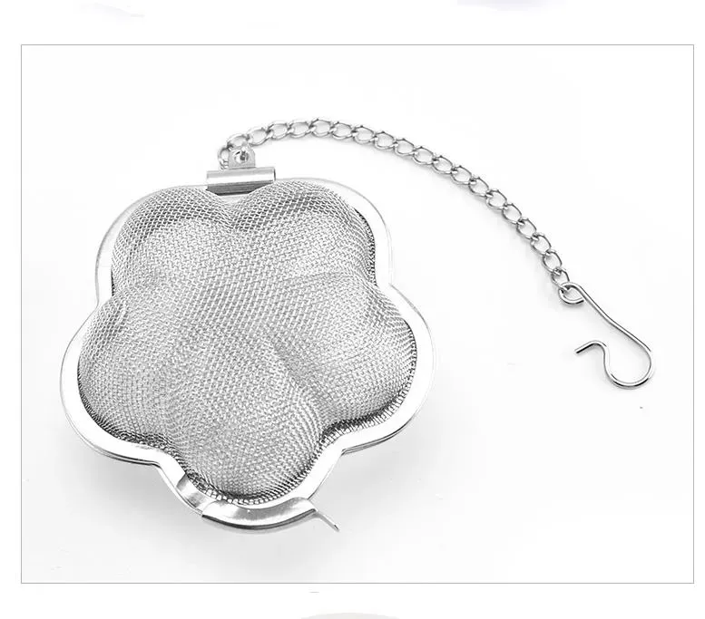 Stainless Steel Tea Strainer Plum Shape Home Coffee Vanilla Filter Diffuser Creativity Teas Infuser Accessories SN2072