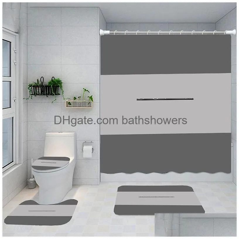 Animal Printed Waterproof Shower Curtains El Bath Non Slip Mats Designer Anti Pee Curtain Drop Delivery Dhzic