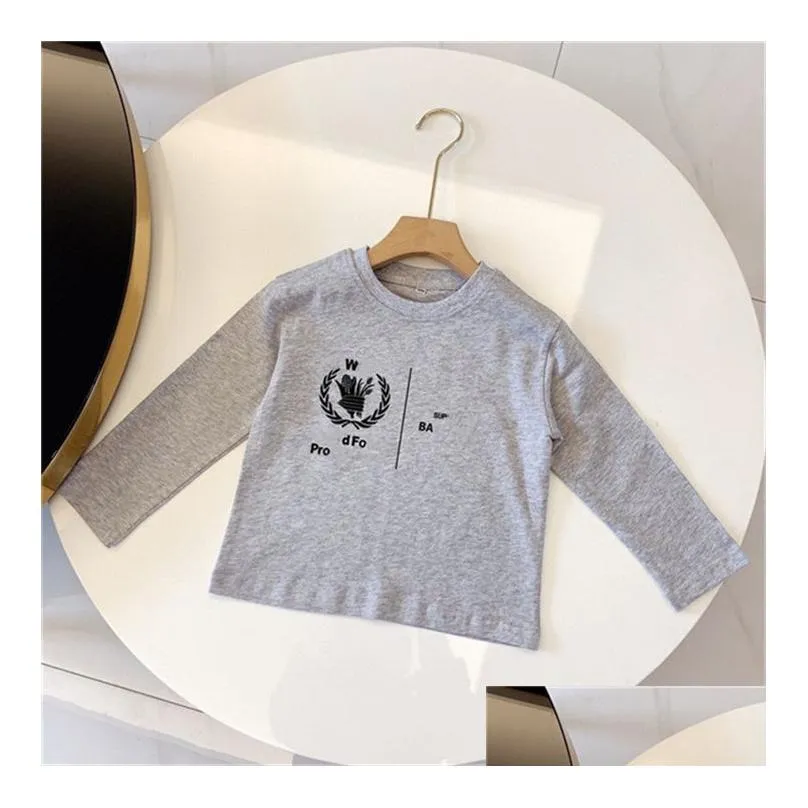 boys and girls baby designer crewneck cotton long sleeve base shirt classic letter fashion childrens wear series size 90-150cm g12