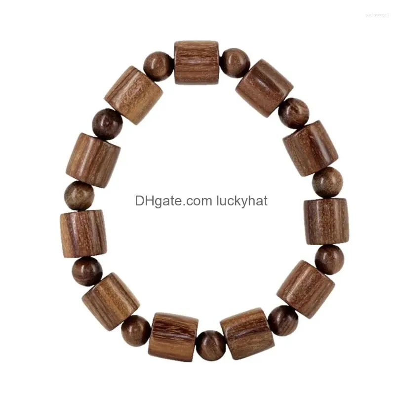 Charm Bracelets Charm Bracelets Tibetan Buddhist Sandalwood Mantra Bead Bracelet For Men Women Handmade Wood Prayer Beads Wrist Medita Dha1K