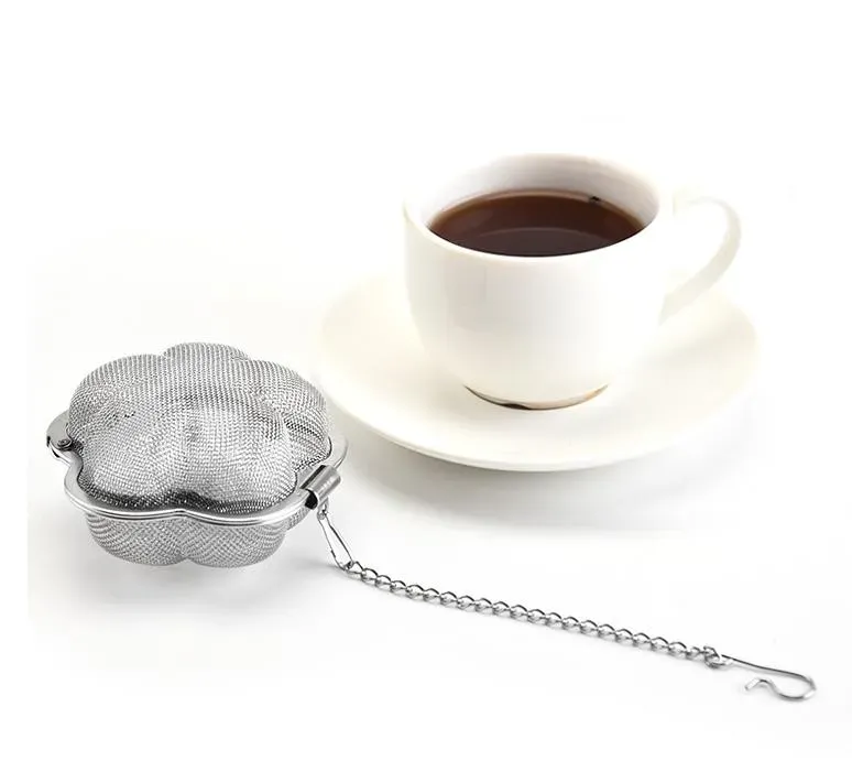 Stainless Steel Tea Strainer Plum Shape Home Coffee Vanilla Filter Diffuser Creativity Teas Infuser Accessories SN2072