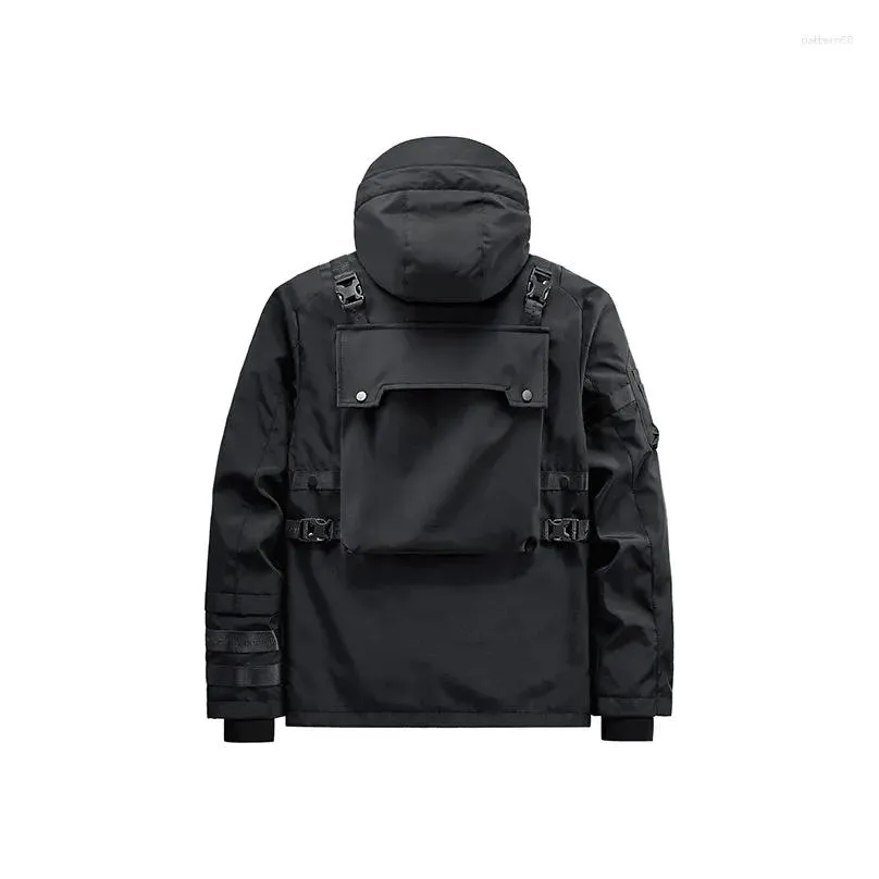 Men`S Jackets Mens Jackets Pfnw Mti Pocket Jacket Tide Punk Mid Length Hooded Darkwear Coat Spring Autumn Fashion Tactical Techwear 12 Ot7Di