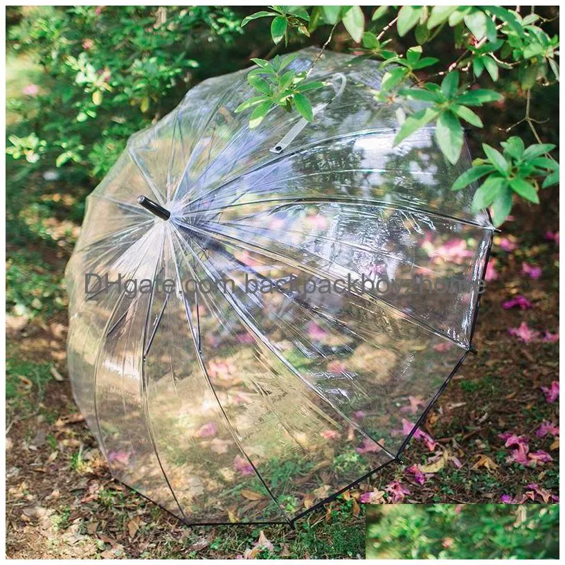 Umbrellas Transparent Umbrellas Parasol Kids Umbrella Rain Women Cute Clear Paraguas Good Quality Poe Drop Delivery Home Garden Househ Dhp2A