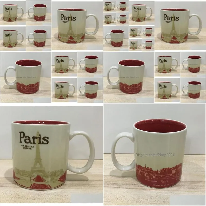 16oz capacity ceramic city mug classical coffee mug cup paris city3819859