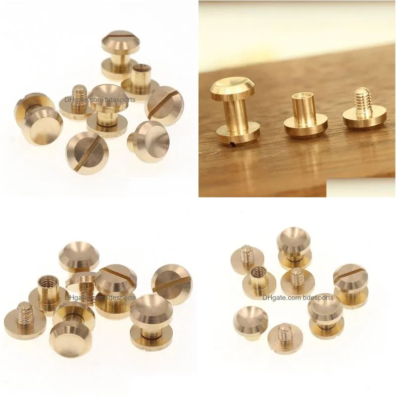 Nails Wholesale 10 Pieces Concave Nail Wallet Bag  Brass Belt Screw Rivet Diy Handmade Fastener Garmnet Hardware Leather Part D Dhk3V