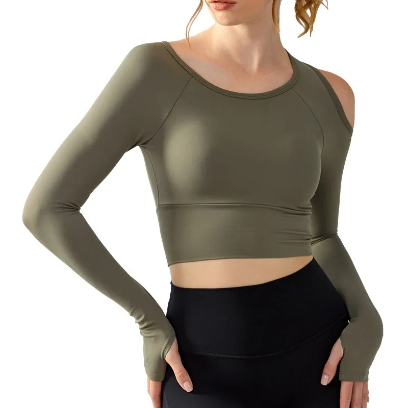 Al Yoga Long Sleeve Shirt Womens Tight Yoga Shirts Clothes Long-sleeved Crop Top al Fitness DSL681