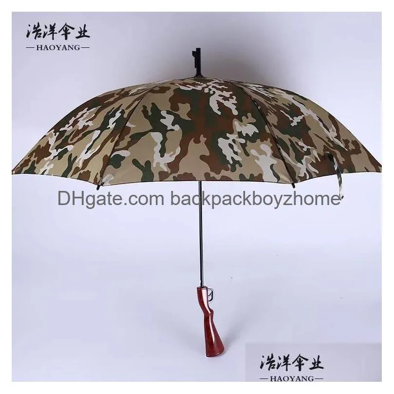 Umbrellas Umbrellas Male Personality Creative Camouflage 98K Rifle Gun Umbrella Sunsn Anti-Uv Students Vibrato Same Paragraph Drop Del Dhxtf