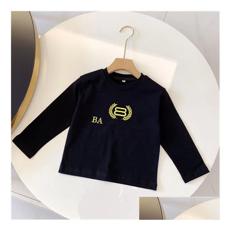 boys and girls baby designer crewneck cotton long sleeve base shirt classic letter fashion childrens wear series size 90-150cm g4
