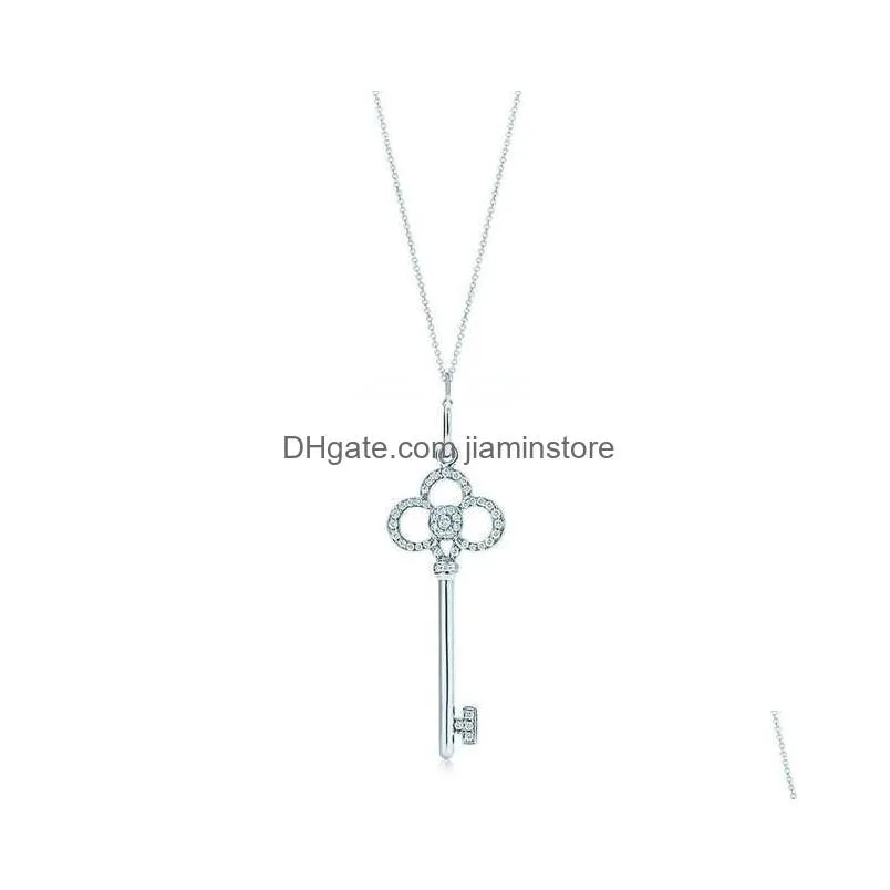 Pendant Necklaces Brand S925 Sterling Sier Luxury Necklace Key Series Fashion Designer European And American Clothes Jewelry Accessori Dhm4G