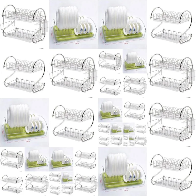 Dish Racks Bowl And Dish Drainage Rack Storage Kitchen Removable 304 Stainless Drop Delivery Home Garden Housekeeping Organization Kit Otoxv