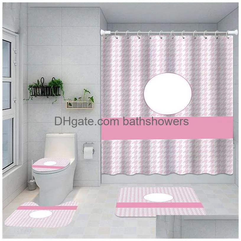 Animal Printed Waterproof Shower Curtains El Bath Non Slip Mats Designer Anti Pee Curtain Drop Delivery Dhzic