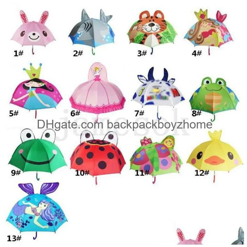 Umbrellas 13 Styles Lovely Cartoon Design Umbrella For Kids High Quality 3D Optional Function Light Rain Sun D126 Drop Delivery Home G Dhn4P