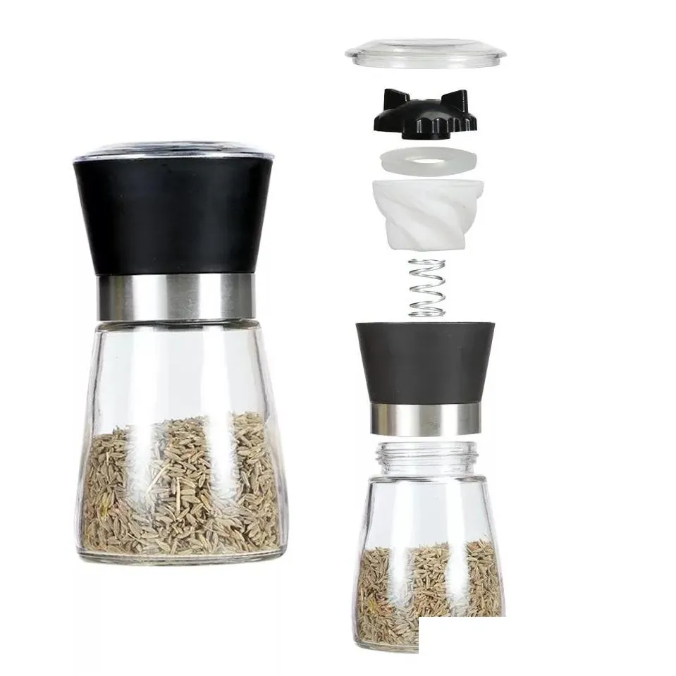 Mills Portable Kitchen Salt Pepper Mill Grinder Bottle Seasoning Jar Holder Container Drop Delivery Home Garden Kitchen, Dining Bar Ki Dhwhe