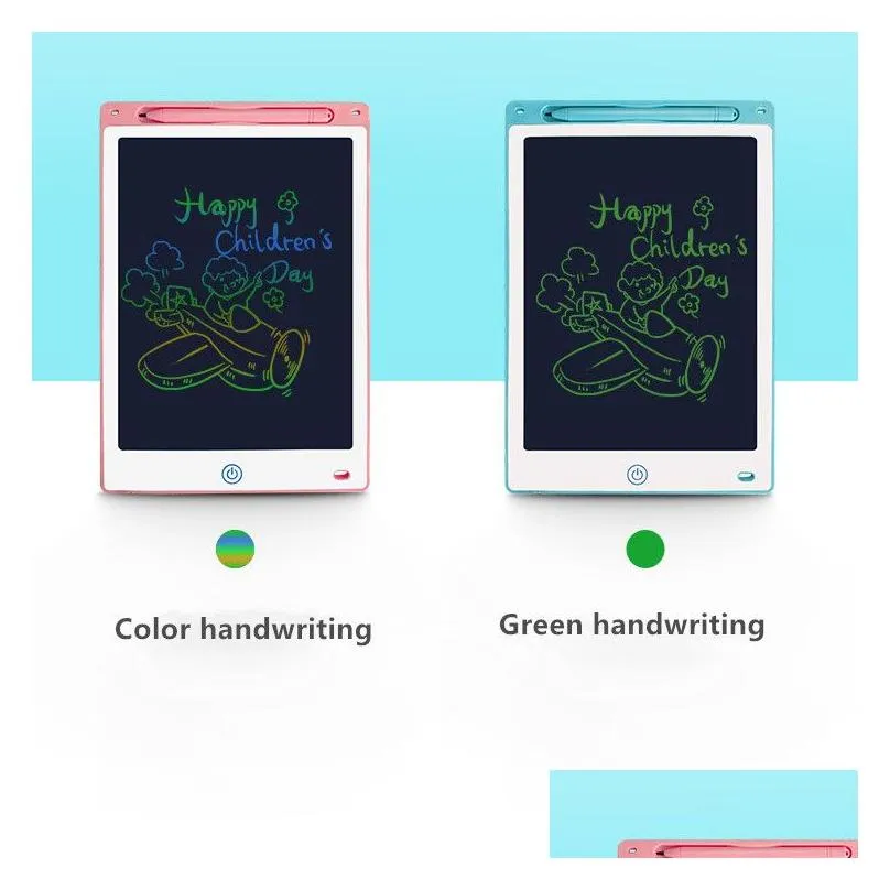 12 inch LCD Writing Tablet Drawing Board Blackboard Handwriting Pads Gift for Adults Kids Paperless Notepad Tablets Memos Green or color handwriting With