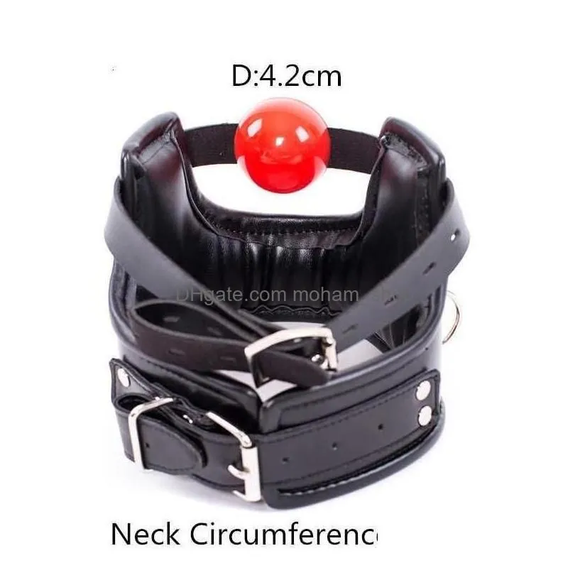 party favor bondage masr bdsm flirt toys of slave spong leather adjustable collar with sile open mouth ball gag for women couples dr