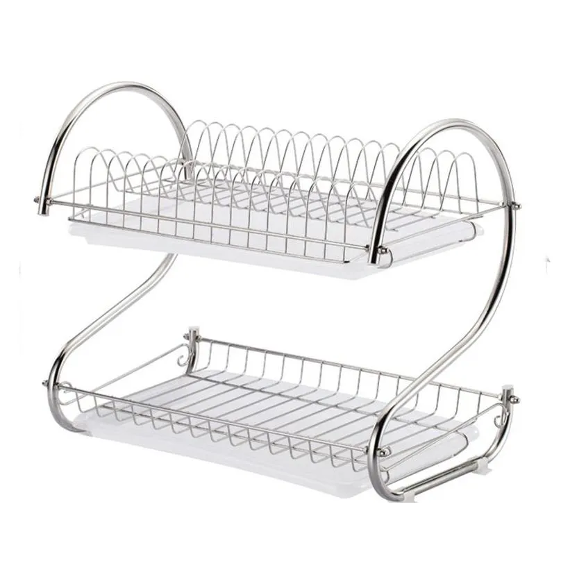 Dish Racks Bowl And Dish Drainage Rack Storage Kitchen Removable 304 Stainless Drop Delivery Home Garden Housekeeping Organization Kit Otoxv