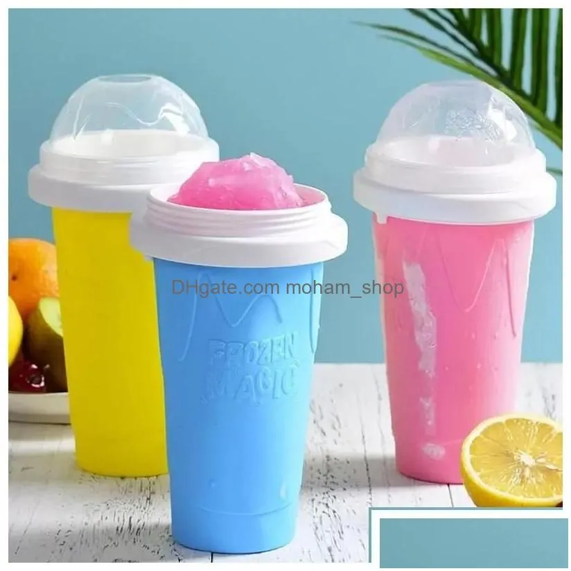 tumblers sile slushy slushie maker ice cup large frozen magic squeeze slushi making reusable smoothie cups st drop delivery home gar