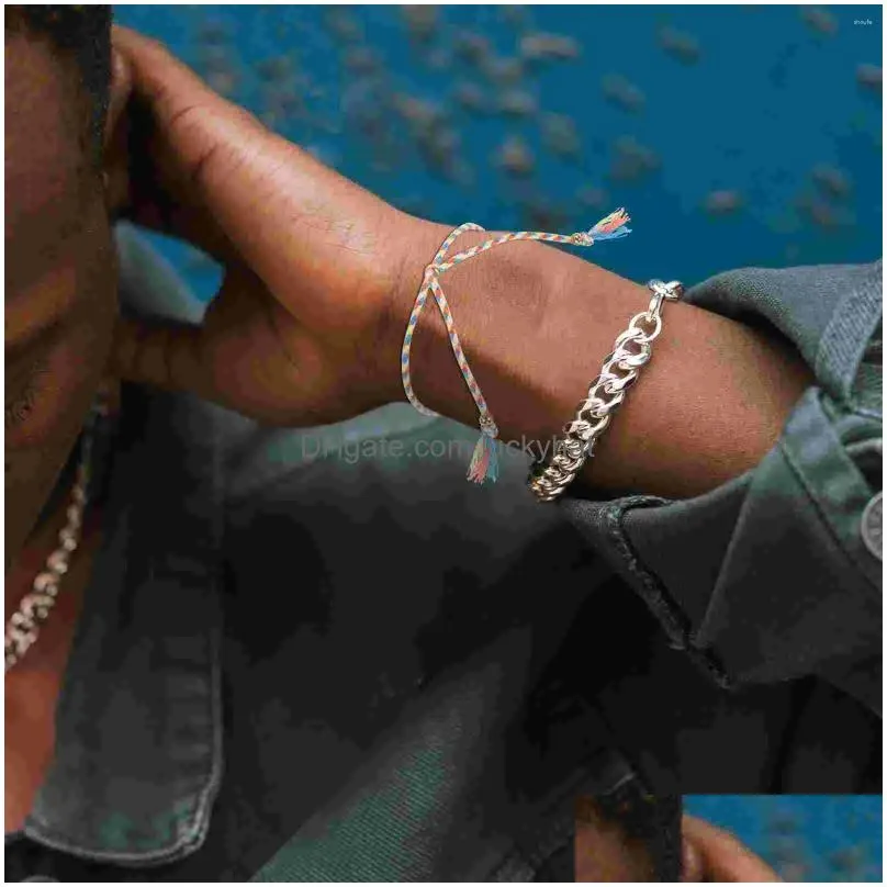 Charm Bracelets Charm Bracelets 28 Pcs Boyfriend Gifts For Birthday Men Uni Bracelet Christmas Copper Beads From Girlfriend Man Drop D Dhrpj
