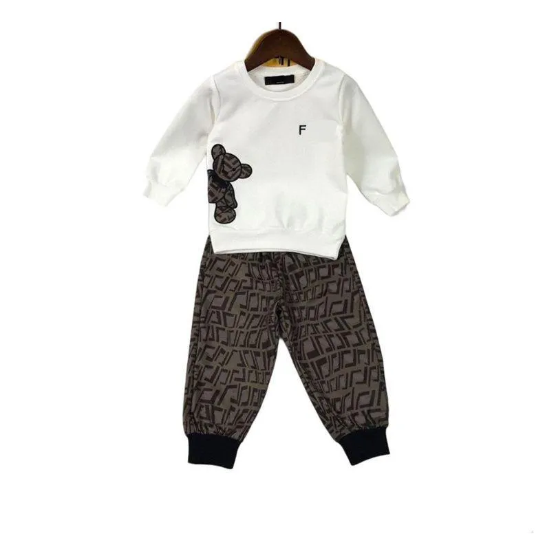  autumn and winter designer childrens wear 2 sets sewn zipper jacket stretch sportswear high quality childrens wear size 100cm-160cm