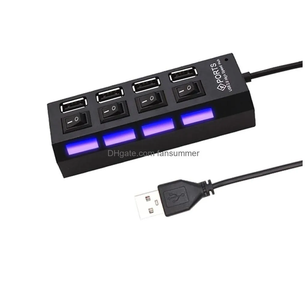 Usb Hubs Usb 2.0 Hub Mti Splitter Use Power Adapter 4/7 Port Mtiple Expander With Switch For Pc Drop Delivery Computers Networking Com