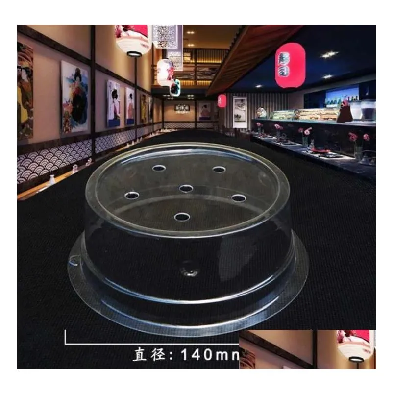 Other Kitchen Tools Plastic Lid For Sushi Dish Kitchen Tool Buffet Conveyor Belt Reusable Transparent Cake Plate Food Er Restaurant Ac Dhjxi