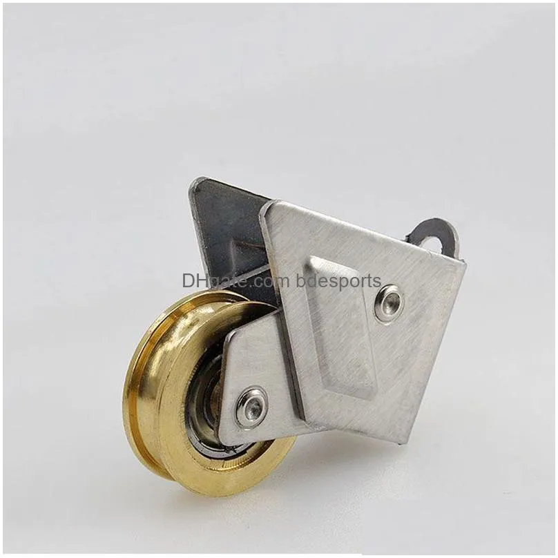 Other Door Hardware 2001-Type Sliding Door Plastic Steel Sn Window Pley Aluminum Alloy Brass Wheel Balcony Muted Roller House Hardware Dhbab