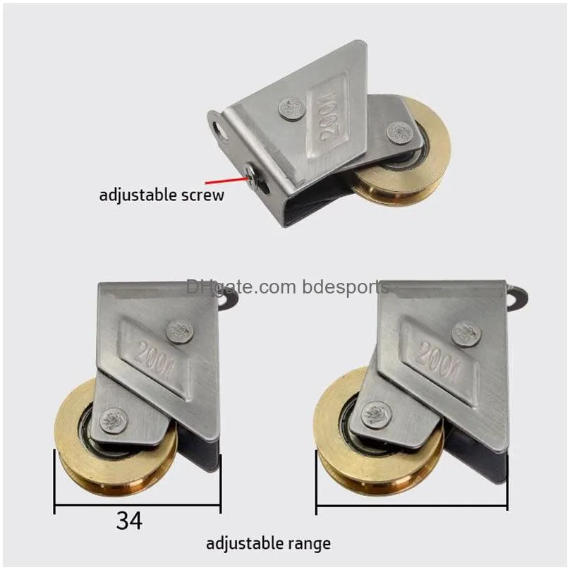 Other Door Hardware 2001-Type Sliding Door Plastic Steel Sn Window Pley Aluminum Alloy Brass Wheel Balcony Muted Roller House Hardware Dhbab